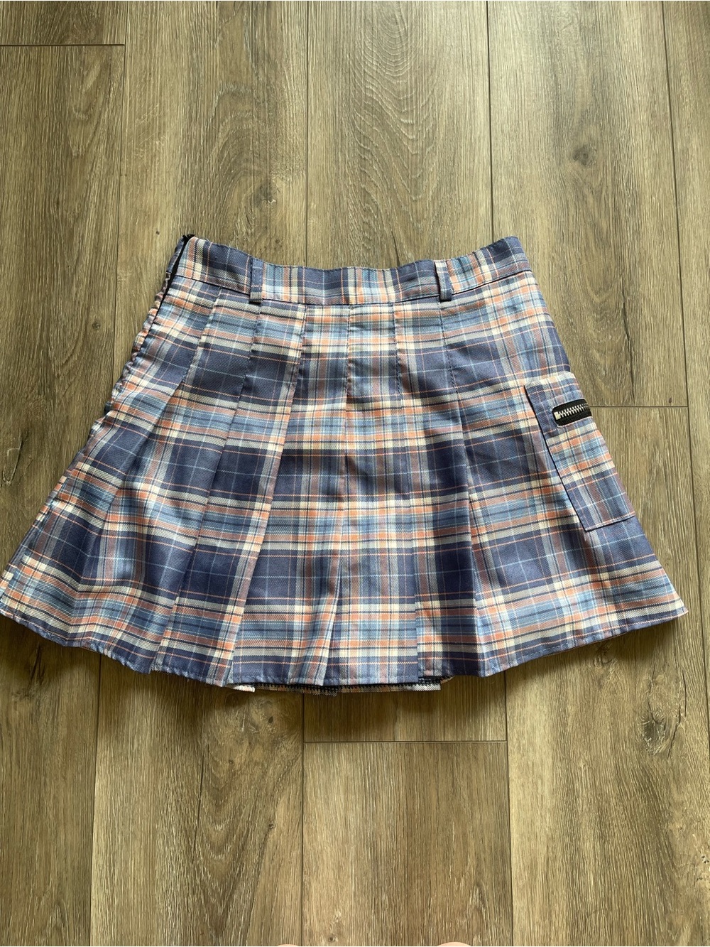 ⭐️3/$30 Wego Plaid Pleated Skort in Blue and Peach